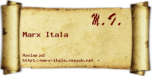 Marx Itala névjegykártya